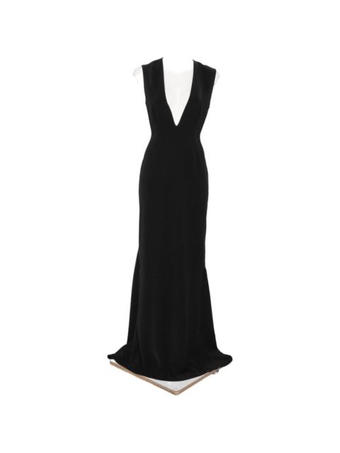SOLACE LONDON Althea plunging V-neck sleeveless maxi dress