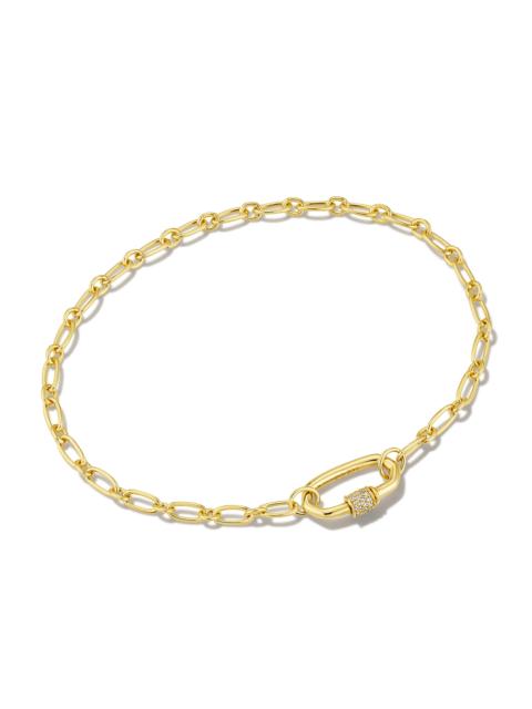 KENDRA SCOTT Bristol 18k Gold Vermeil Chain Bracelet in White Sapphire
