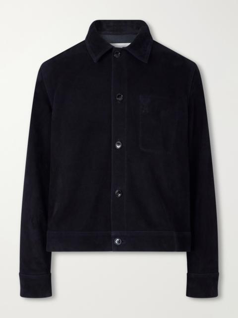 AMI Paris Logo-Embossed Suede Jacket