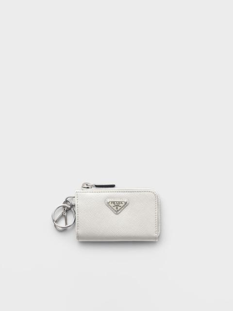 Prada Saffiano Leather Mini Pouch with keychain