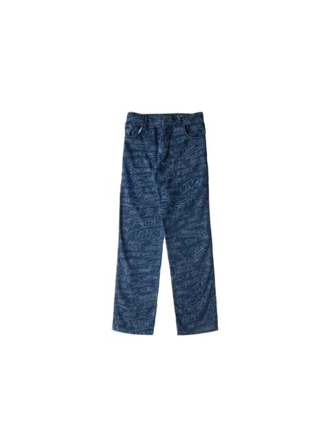 SKY HIGH FARM WORKWEAR SKY HIGH FARM KS Graffiti Straight Leg Jeans Woven Dark Blue