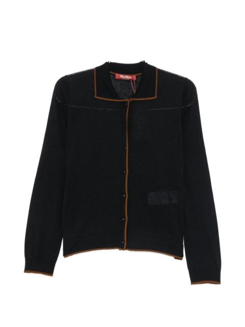 Max Mara Studio Max Mara Studio Contrast-trim Polo-collar Cardigan