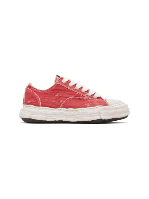Maison MIHARAYASUHIRO Red 'Peterson23' OG Sole Ripped Overdye Canvas Sneakers