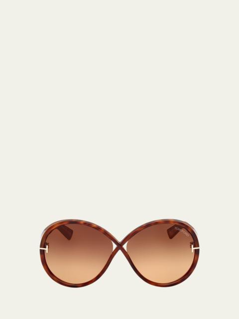 Edie Acetate Round Sunglasses