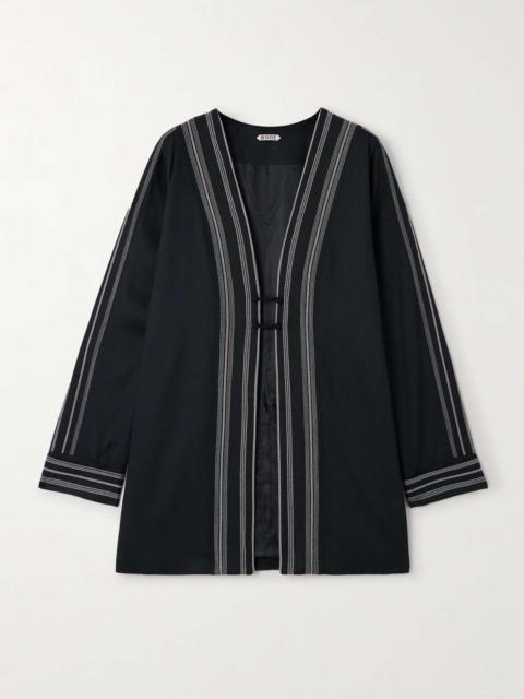 BODE Mathilde embroidered satin jacket