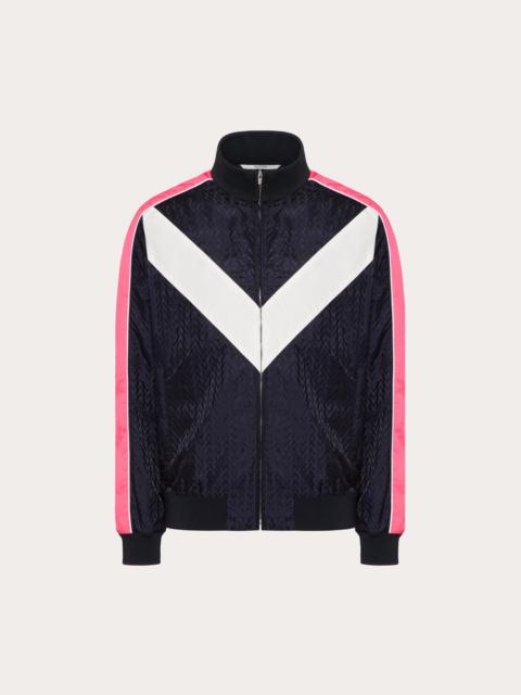 TRACK JACKET WITH OPTICAL VALENTINO JACQUARD