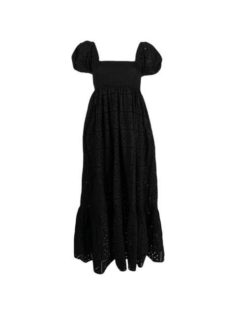 GANNI broderie anglaise organic-cotton maxi dress