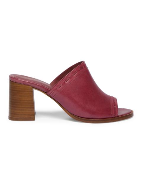 Mules in vegetable tanned leather