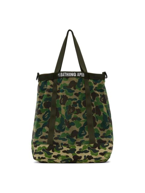 A BATHING APE® Green ABC Camo Tote