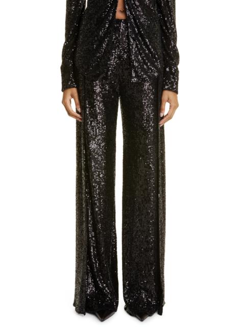 Open Side Sequin Wide Leg Pareo Pants