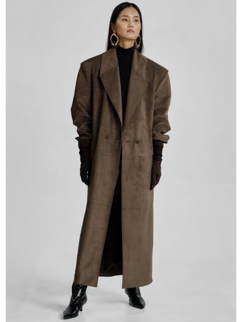 The Frankie Shop Valmere Faux Suede Coat - Brown