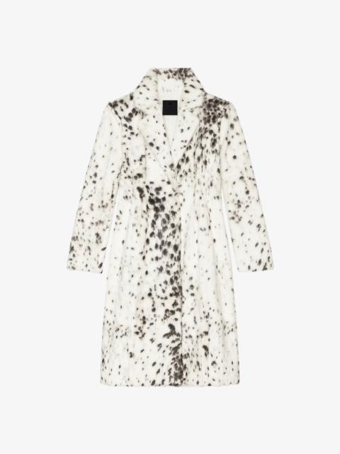 Givenchy COAT IN FUR WITH SNOW LEOPARD PRINT