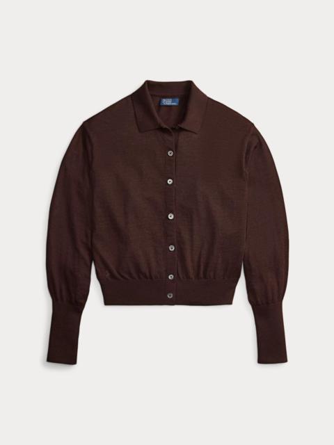 Polo Ralph Lauren Polo-Collar Wool Blouson Cardigan