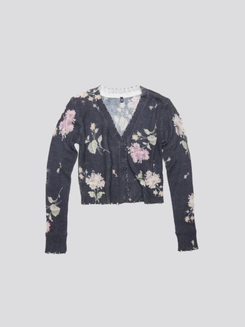 R13 BABY CARDIGAN - FLORAL ON BLACK