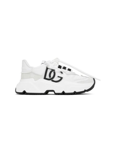 Dolce & Gabbana White Mixed-Material Daymaster Sneakers