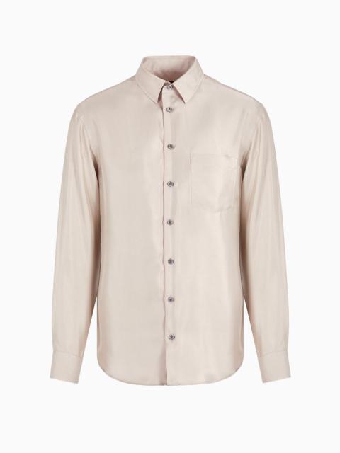 GIORGIO ARMANI Slim-fit, silk-twill shirt