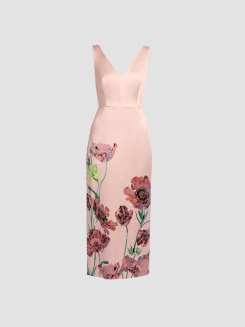 Erdem FLORAL DUCHESS MIDI PENCIL DRESS