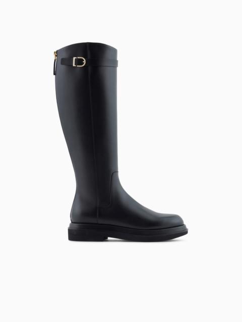 GIORGIO ARMANI SMOOTH LEATHER HIGH BOOTS