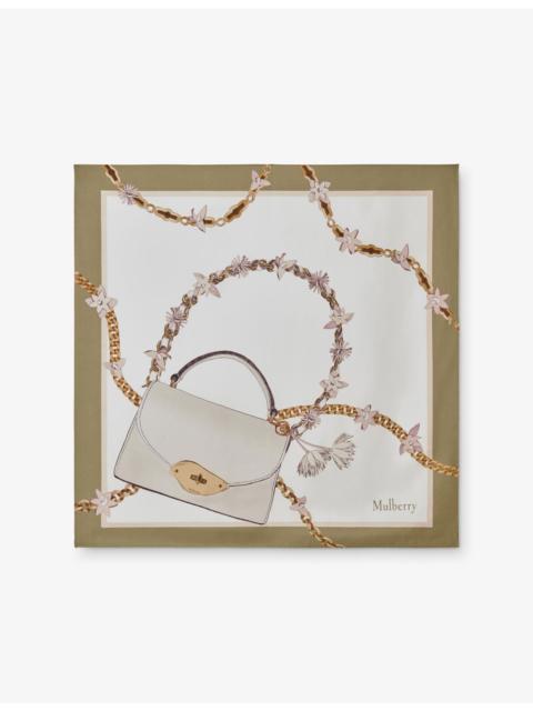 Mulberry Lana Bag and Chains Square Silk-Twill Scarf