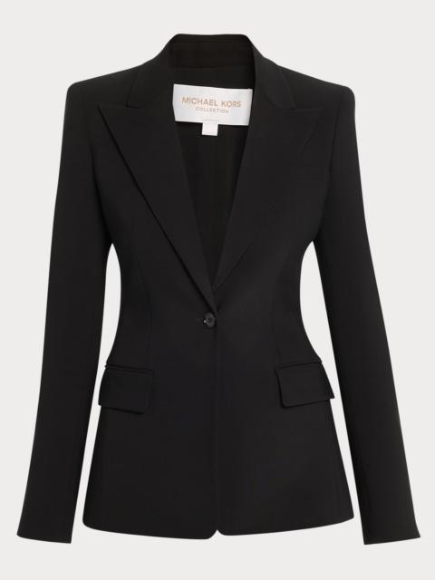 MICHAEL KORS COLLECTION Georgina One-Button Wool Blazer