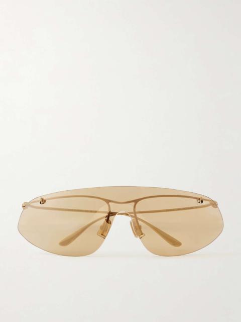 Bottega Veneta Knot rimless D-frame gold-tone sunglasses