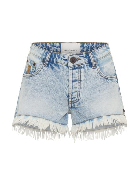 ONE TEASPOON Bonitas Low Waist Denim Shorts - Whisper Blue