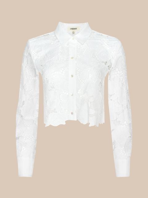 L'AGENCE Seychelle Cropped Eyelet Blouse