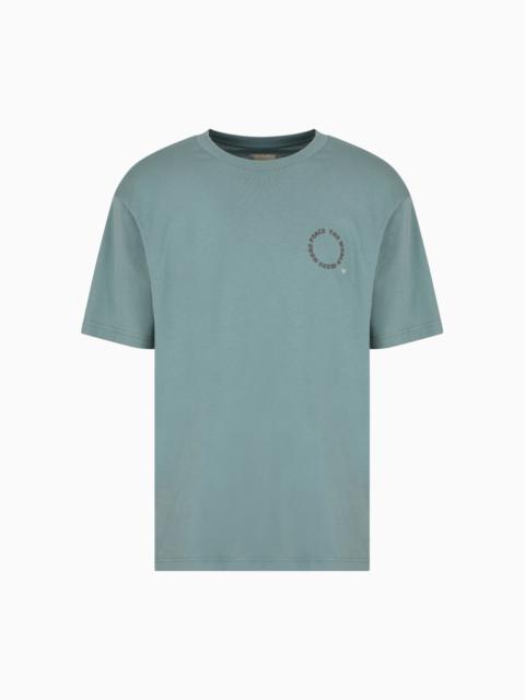 EMPORIO ARMANI ASV JERSEY T-SHIRT WITH OVERSIZED PRINT FROM THE PEACE CAPSULE COLLECTION