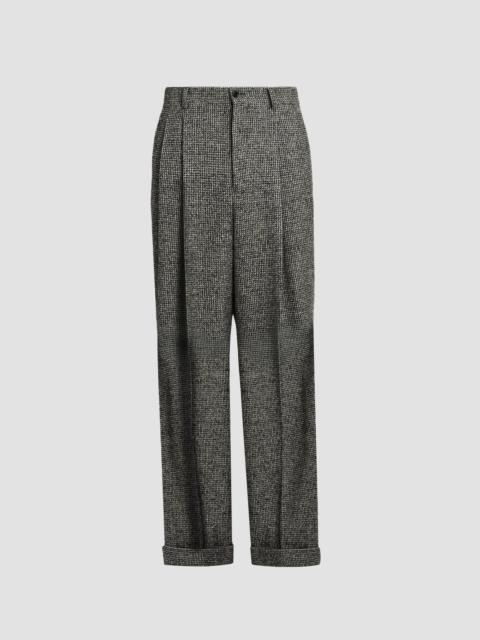 Dolce & Gabbana Men's Principe Di Galles Pleated Tweed Pants - Grey
