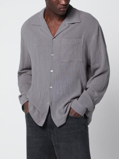 Séfr Grey crinkled-effect cotton shirt