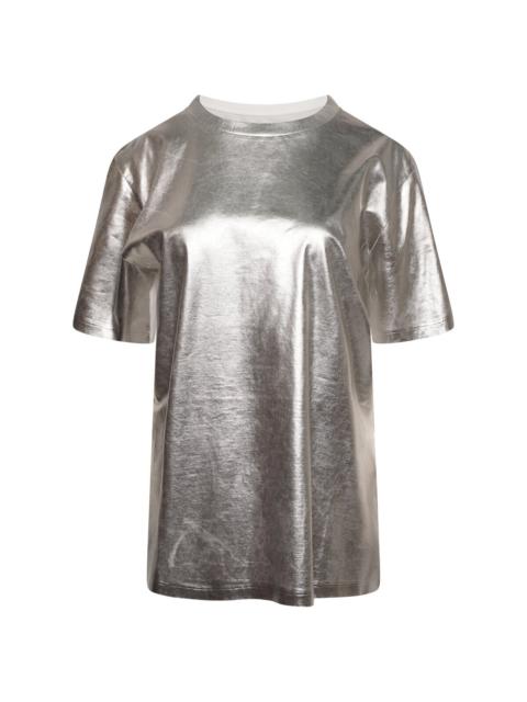MM6 Maison Margiela Silver Front T-Shirt in Silver