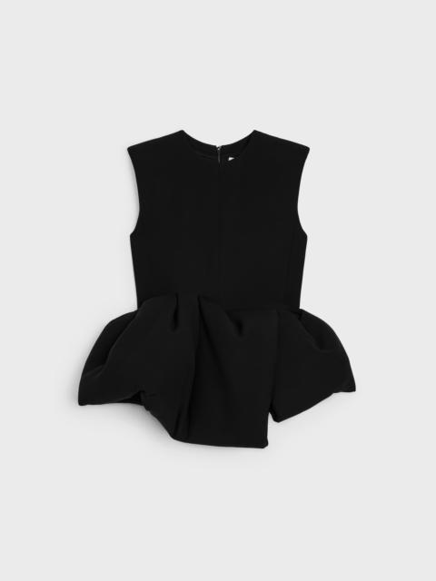 CELINE peplum top IN WOOL SILK