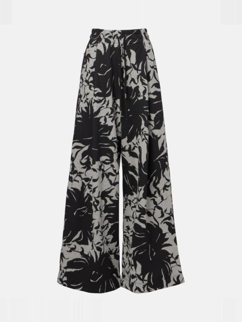 Dries Van Noten Floral pleated cotton jersey sweatpants
