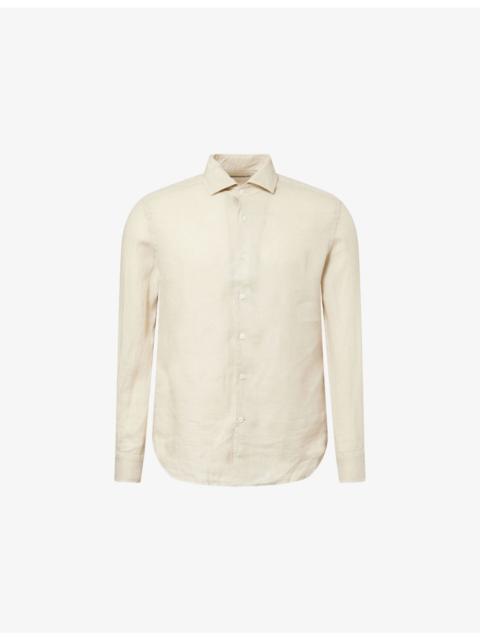 CORNELIANI Short-Sleeve Linen Shirt