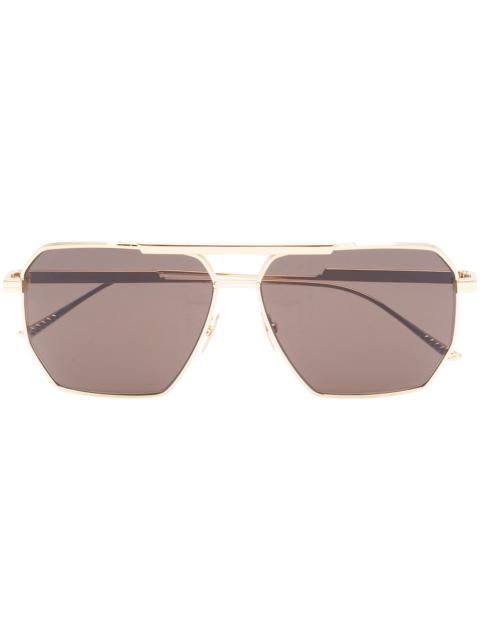 Bottega Veneta Gold-Tone Pilot Frame Sunglasses