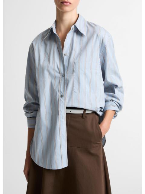 Vince Striped Cotton-Blend Button-Front Shirt