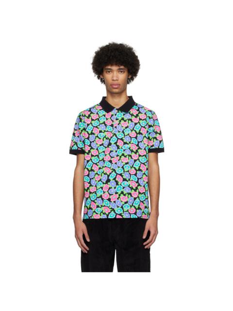 Noah Black Floral Polo