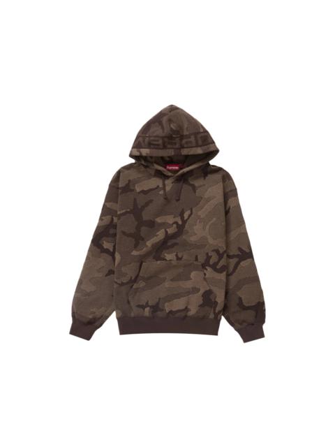 Supreme Jacquard Stripe Hooded Sweatshirt Brown Camo