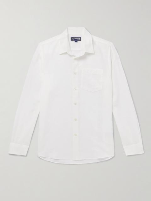 Vilebrequin Caroubis Cotton and Linen-Blend Gauze Shirt