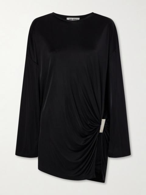 THE ATTICO Gathered Satin Mini Dress