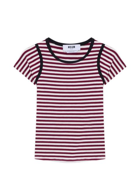 MSGM striped trim T-shirt