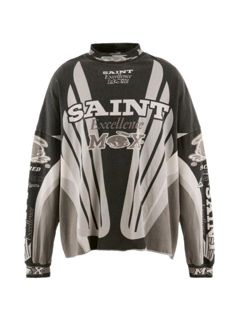SAINT M×××××× graphic-print long-sleeve T-shirt