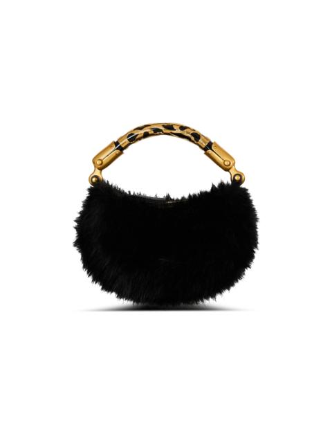 Balmain Mini Ebene bag in faux fur