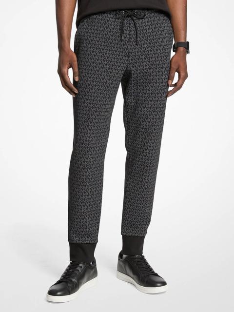 MICHAEL KORS Signature Logo Print Cotton Blend Joggers