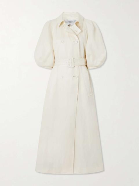 GABRIELA HEARST Iona double-breasted belted linen trench coat