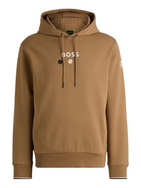 BOSS COTTON HOODIE WITH TENNIS ARTWORK