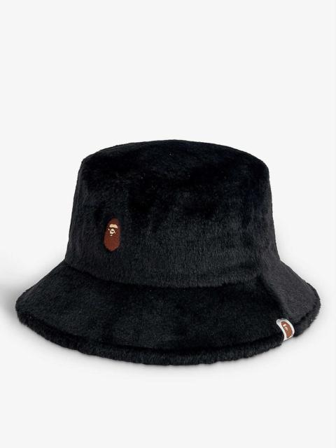A BATHING APE® Ape head patch faux-fur bucket hat