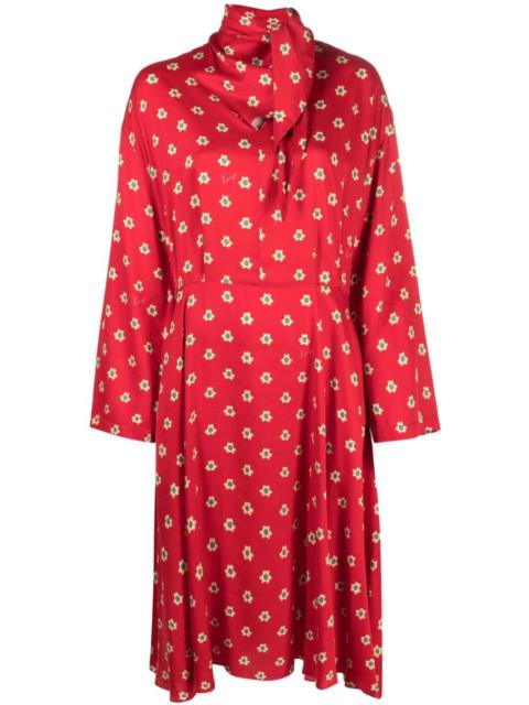 KENZO Teddy Flower pleated midi dress