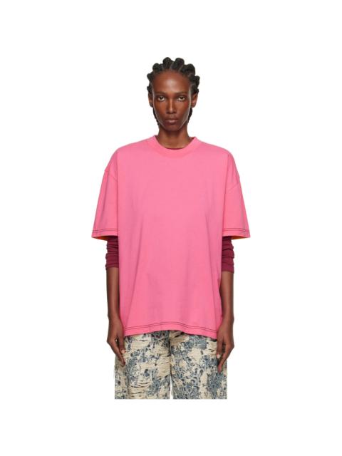Acne Studios Pink Logo T-shirt