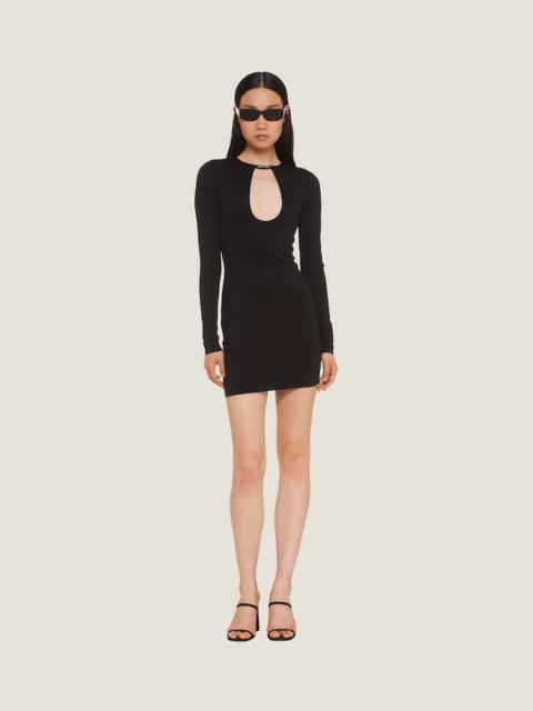 Miu Miu Black Stretch Nylon Mini Dress | italist | REVERSIBLE